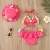 Baby Girl Flower Halter Swimsuit 3-Piece Bikini Set Summer Swimwear