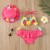 Baby Girl Flower Halter Swimsuit 3-Piece Bikini Set Summer Swimwear