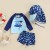 Toddler Boys UPF 50+ Shark Rash Guard Swim Set with Hat