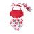 Strawberry Print 3-Piece Baby Girl Halter Bikini Set