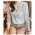 Elegant Floral Print V-Neck Women's Chiffon Blouse Long Sleeve Top