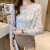 Elegant Floral Print V-Neck Women's Chiffon Blouse Long Sleeve Top