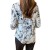 Women's Spring Autumn Long Sleeve Printed Button-Down Blouses