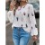 Elegant Feather Print Long Sleeve Chiffon Blouse for Women