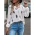 Elegant Feather Print Long Sleeve Chiffon Blouse for Women