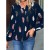 Elegant Feather Print Long Sleeve Chiffon Blouse for Women