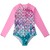 Mermaid Swimsuit for Baby Girls Long Sleeve Fish Scale Design