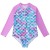 Mermaid Swimsuit for Baby Girls Long Sleeve Fish Scale Design