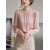 Women's Chiffon Long Sleeve Beaded Blouse Office Lady 2024