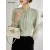 Women's Chiffon Long Sleeve Beaded Blouse Office Lady 2024