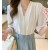 Elegant Korean Chiffon V-Neck Pearl Short Sleeve Summer Blouse