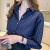 Striped Turn-Down Collar Office Chiffon Blouse for Women 2024