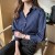 Striped Turn-Down Collar Office Chiffon Blouse for Women 2024