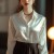 Vintage Silk Satin Long Sleeve Office Lady Shirt 2024