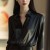 Vintage Silk Satin Long Sleeve Office Lady Shirt 2024