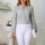 Women's Striped V-Neck Long-Sleeve Casual Shirt for Summer