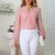 Women's Striped V-Neck Long-Sleeve Casual Shirt for Summer