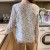 Elegant Floral Print V-Neck Women's Chiffon Blouse Long Sleeve Top