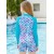 2024 Girls Long Sleeve One-Piece Mermaid Swimsuit Beachwear