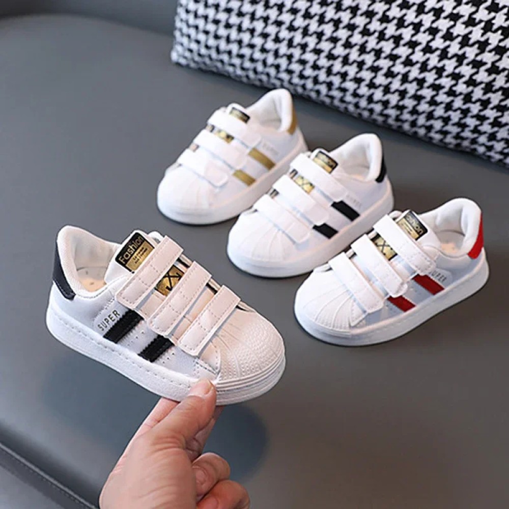 Fashionable White Non-Slip Kids Sneakers – Breathable Casual Shoes for Boys & Girls