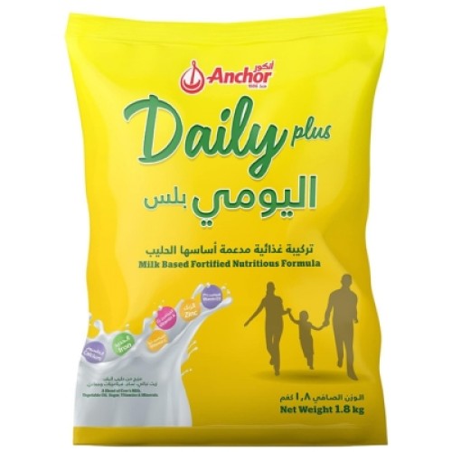 Anchor Daily Plus Milk Powder, Nutritious Formula Fortified with Vitamins & Minerals, 1.8kg