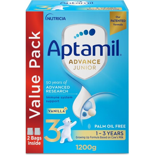 Aptamil Advance Junior 3 Growing Up Formula (1200g) – For Toddlers 1 to 3 Years