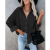 Women’s Autumn/Winter Solid Lapel Pit Stripe Casual Coat – Button-Up Jacket with Turn-Down Collar