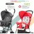 Baybee Lightweight Foldable Baby Stroller – Adjustable Backrest, Canopy & Safety Harness (Red)