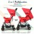 Baybee Lightweight Foldable Baby Stroller – Adjustable Backrest, Canopy & Safety Harness (Red)