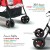 Baybee Lightweight Foldable Baby Stroller – Adjustable Backrest, Canopy & Safety Harness (Red)