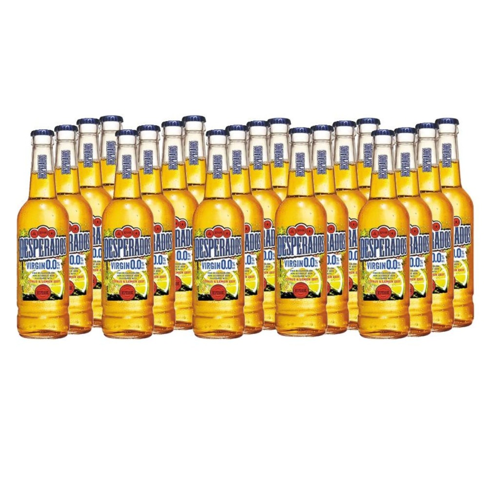 Desperados 0.0 Alcohol-Free Lager 20 Pack, 400ml Bottles with Citrus and Lemon Flavour, 0% ABV