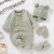 Newborn Baby Knitted Romper Gloves Shoes Set - 4PC Solid Infant Clothing Outfit