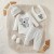 4-Piece Baby Boy's Cartoon Elephant Outfit Set – Pantsuit, Hat, Gloves, & Bib