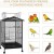 Large Metal Bird Cage with Wheels – Spacious and Easy to Clean for Parrots and Parakeets