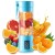 Blue Portable 6-Blade USB Rechargeable Mini Fruit Juicer Blender for Home & Outdoor Use