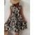 Women’s Boho Print Mini Dress – Sleeveless V-Neck Ruffle A-Line Beach Sundress