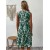 Women’s Boho Print Mini Dress – Sleeveless V-Neck Ruffle A-Line Beach Sundress