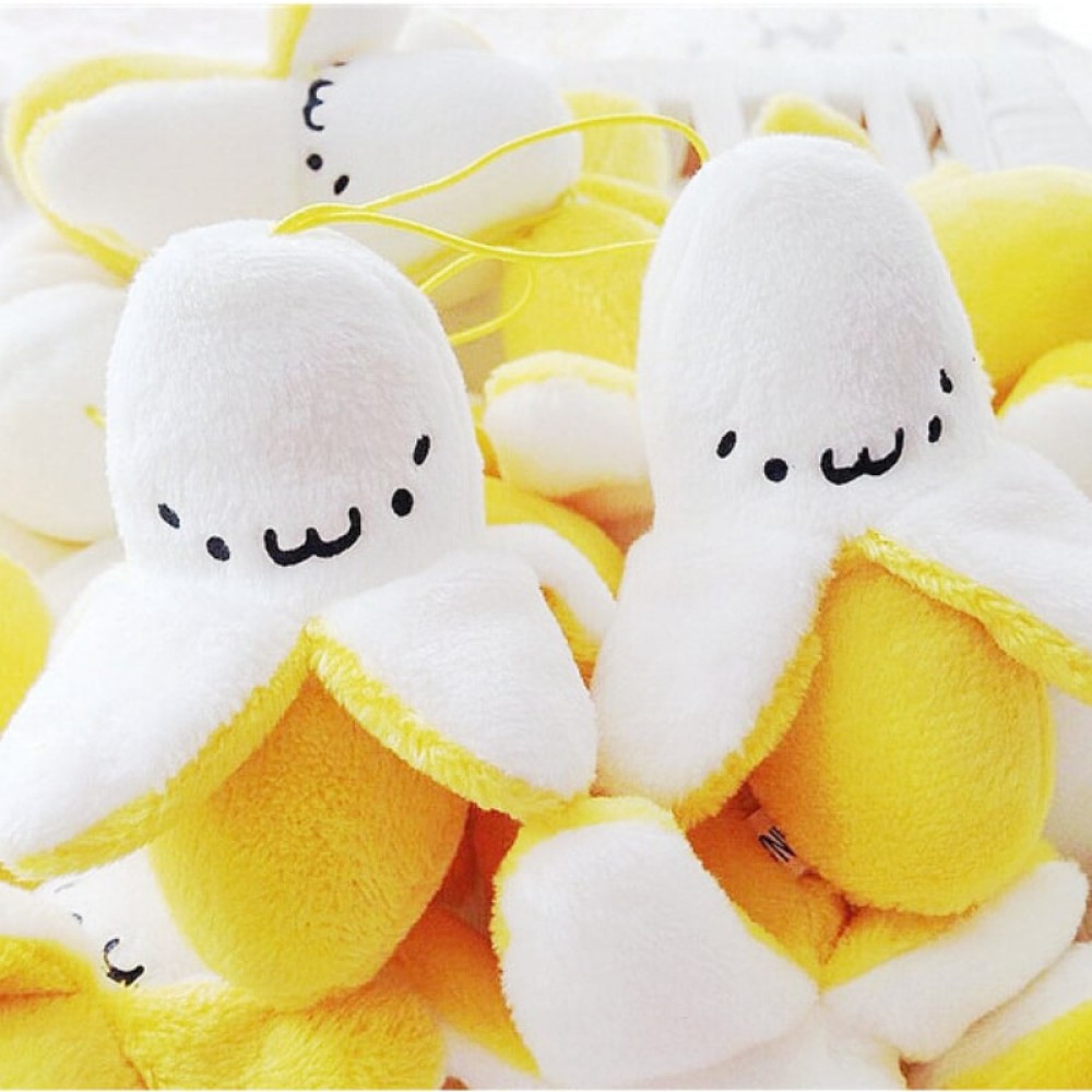 8cm Banana Plush Dolls – Cute Stuffed Toy Key Chain for Kids & Home Décor