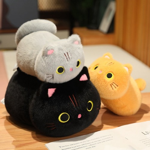 25CM Soft Cartoon Cat Plush Toy – Cute Animal Pillow for Kids' Birthday Giftv