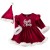 Adorable Baby Girl Christmas Dress with Santa Hat – Newborn Velvet Onesie for the Holidays