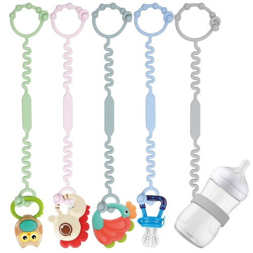 Silicone Baby Pacifier Clip – Anti-Drop Chain for Soothers, Bottles, Toys & More