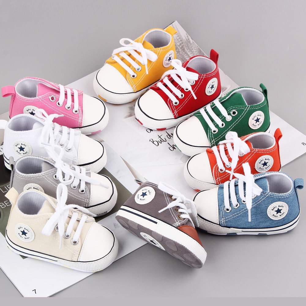 Classic Canvas Baby Shoes – Soft Sole Sneakers for Newborns & Toddlers