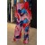 Women’s Printed Satin Two-piece Set - 3/4 Sleeve Top & Pants - Summer Fashion (S-XXL)