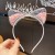 Glitter Cat Ear Headband with Quicksand Crown – Kids Fashion Party Hair Accessory