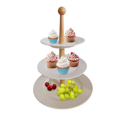 Three-Tier Ceramic Cake Stand Tower - Multi-Layer Dessert Display Rack for Afternoon Tea, Cakes, and Fruit