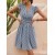 Casual Summer Striped A-line Dress – Flounce Sleeves V-Neck Midi Dress for Women 2024