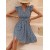 Casual Summer Striped A-line Dress – Flounce Sleeves V-Neck Midi Dress for Women 2024