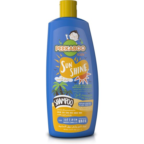 Peekaboo Kids 3-in-1 Shampoo, Conditioner & Body Wash, Sunshine 400ml | Hypoallergenic & Sulphate-Free