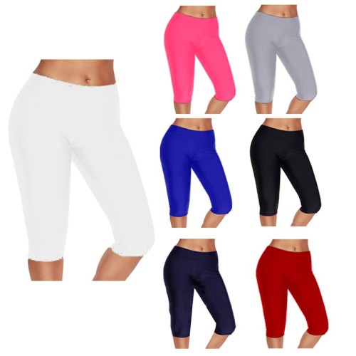 Elastic High Waist Sports Leggings – Quick-Dry 3/4 Crop Gym Trousers for Women