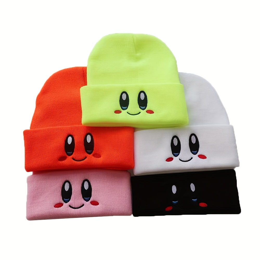 KIRBYS Embroidered Knitted Beanie – Unisex Warm Winter Hat for Skiing & Outdoor Activities